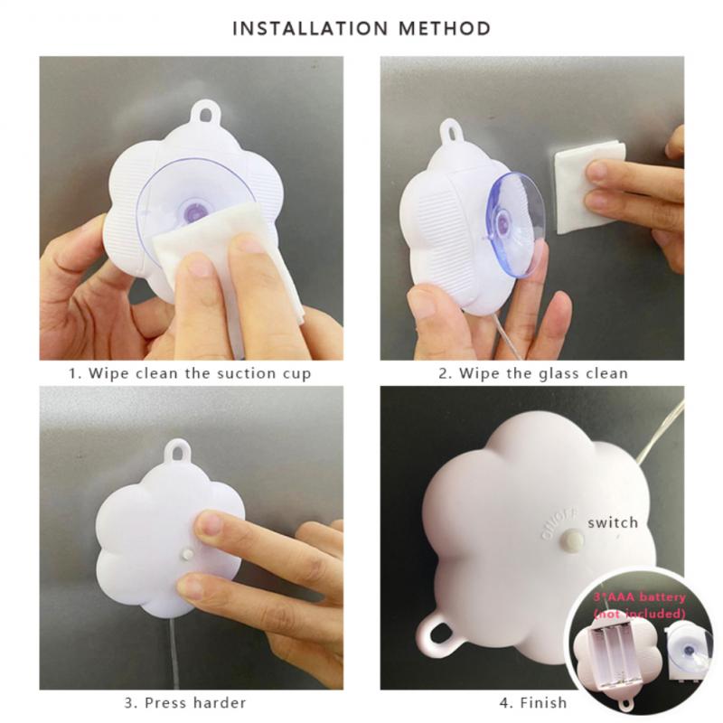 Christmas LED Window Decoration Lights Christmas Suction Cup Chandelier Party Ornament Lights Indoor Bedroom Scene Layout