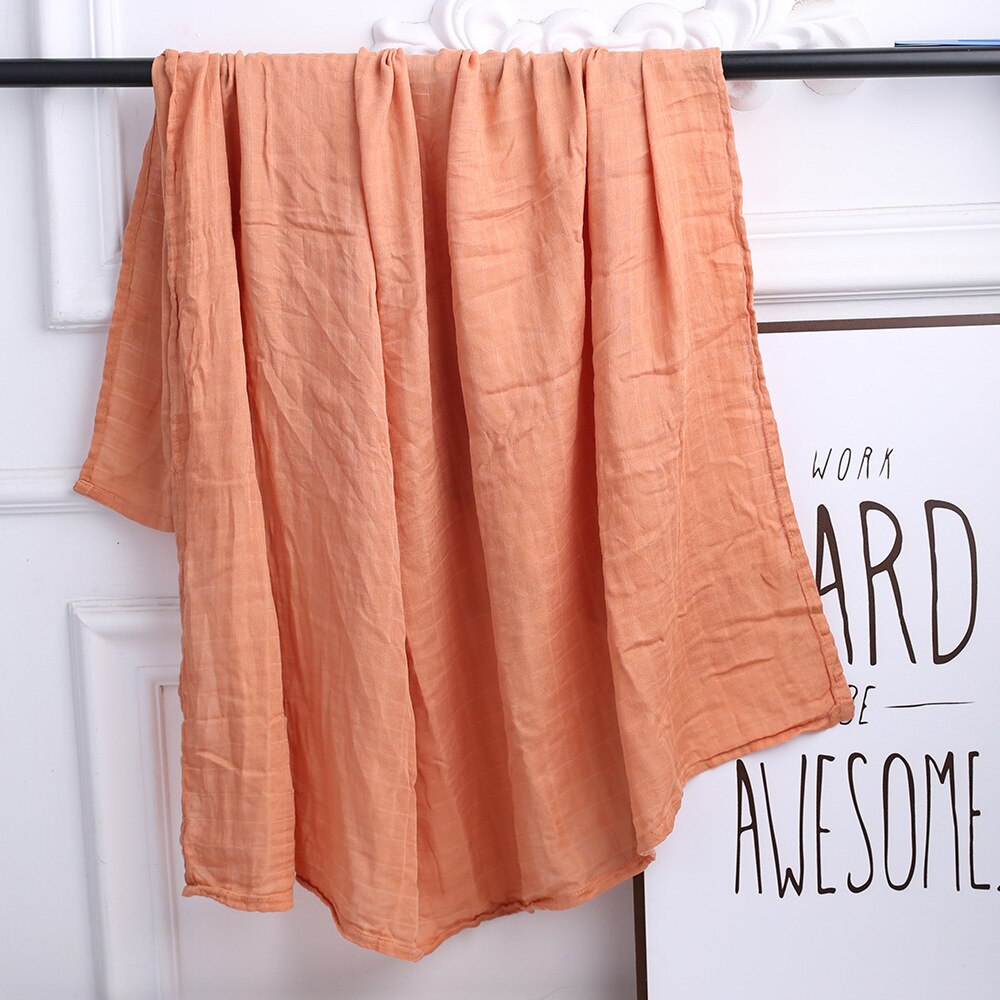 Xcqgh Mousseline Katoenen Baby Inbakeren Deken Bamboe Katoen Inbakeren Wrap Voeden Burp Doek Handdoek Sjaal Baby Spullen 60*60cm: 11 orange red