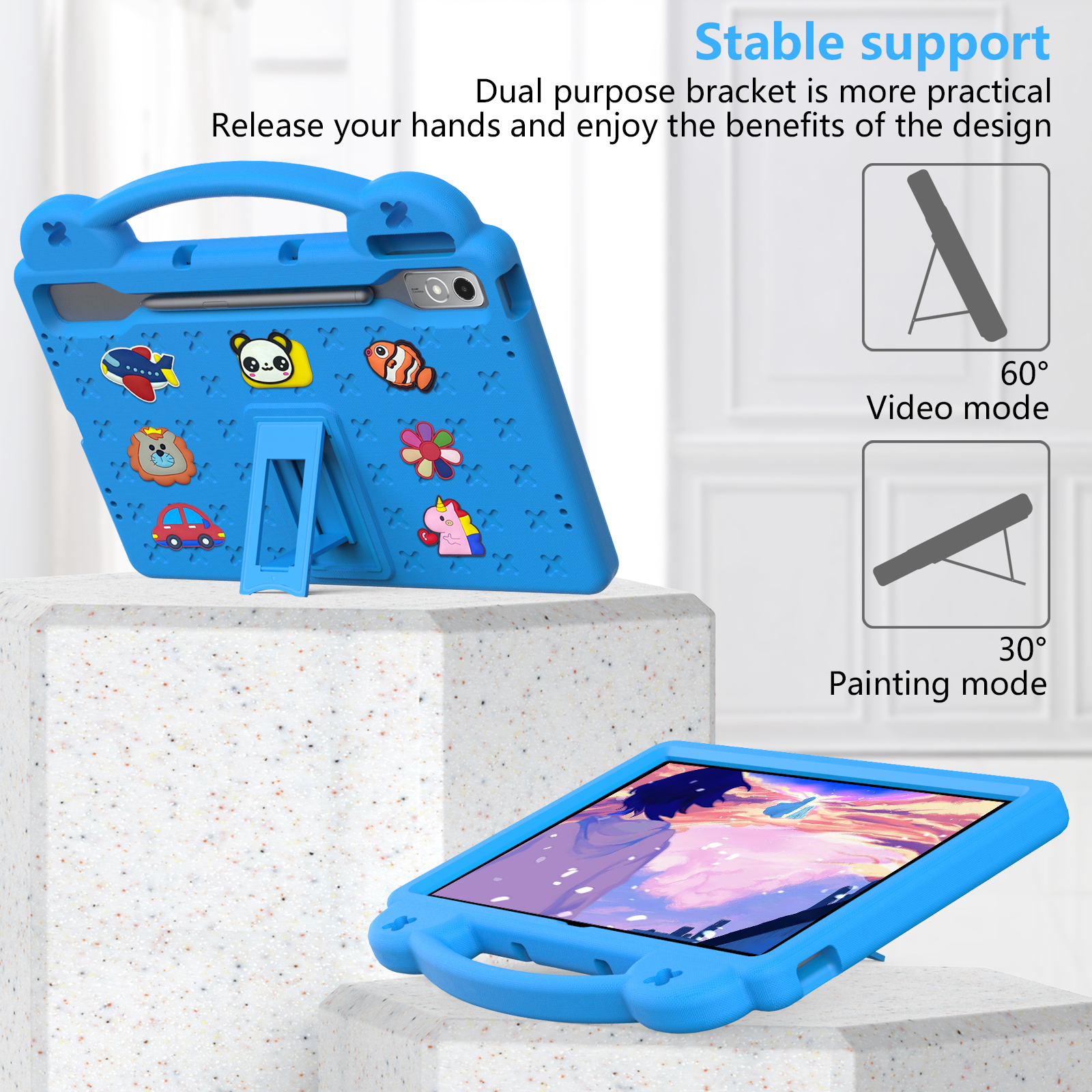 For Lenovo Xiaoxin Pad Pro 12.7 inch funda P12 TB- 370 Kids Safe EVA Tablet Case Shockproof Cover Stand Shell Protector