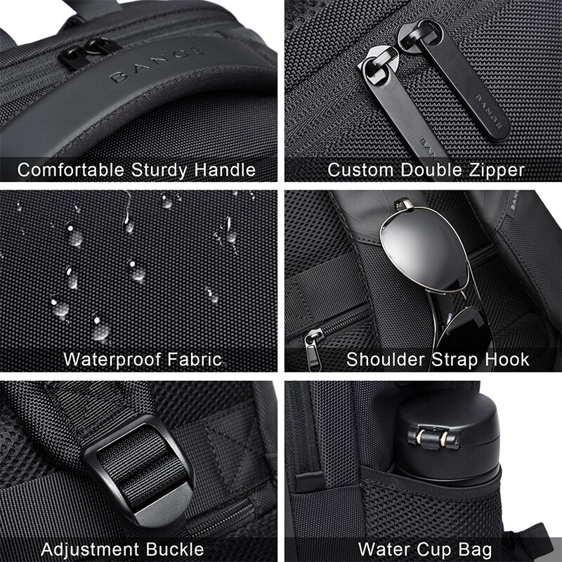 Bange Grote Capaciteit 15.6 Inch Laptop Rugzak Duurzaam Dagelijkse Schooltas Multifunctionele Usb-poort Opladen Waterbestendig