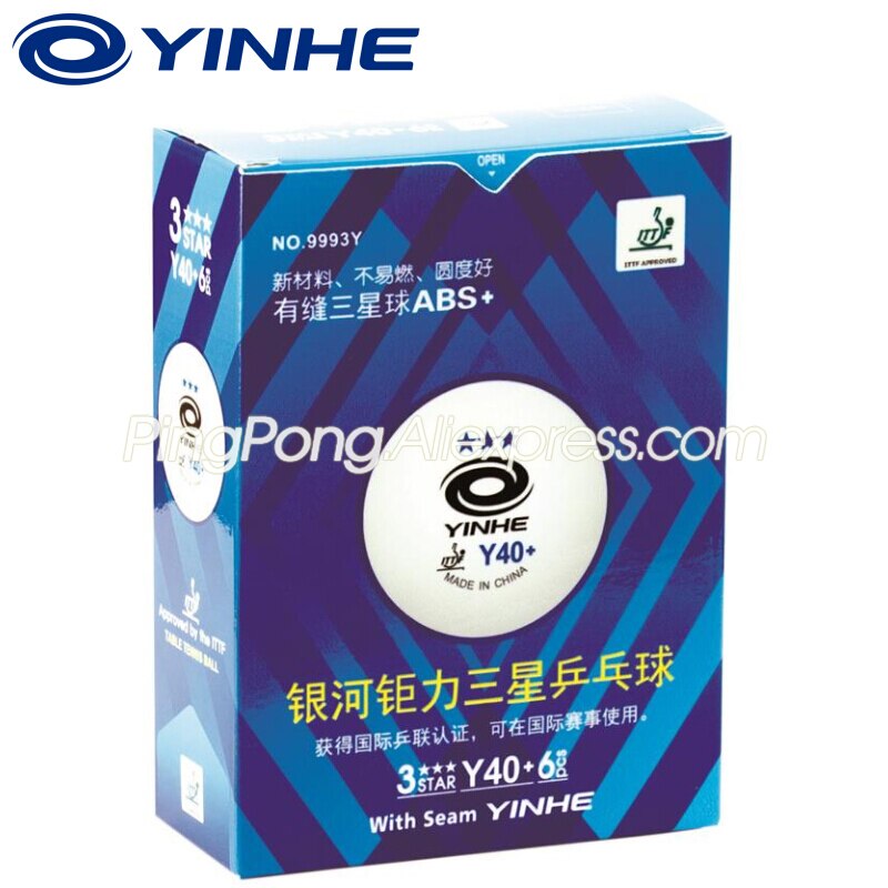 Original YINHE 3 Star Table Tennis Ball ABS Plastic GALAXY Y40+ 3-STAR Ping Pong Balls