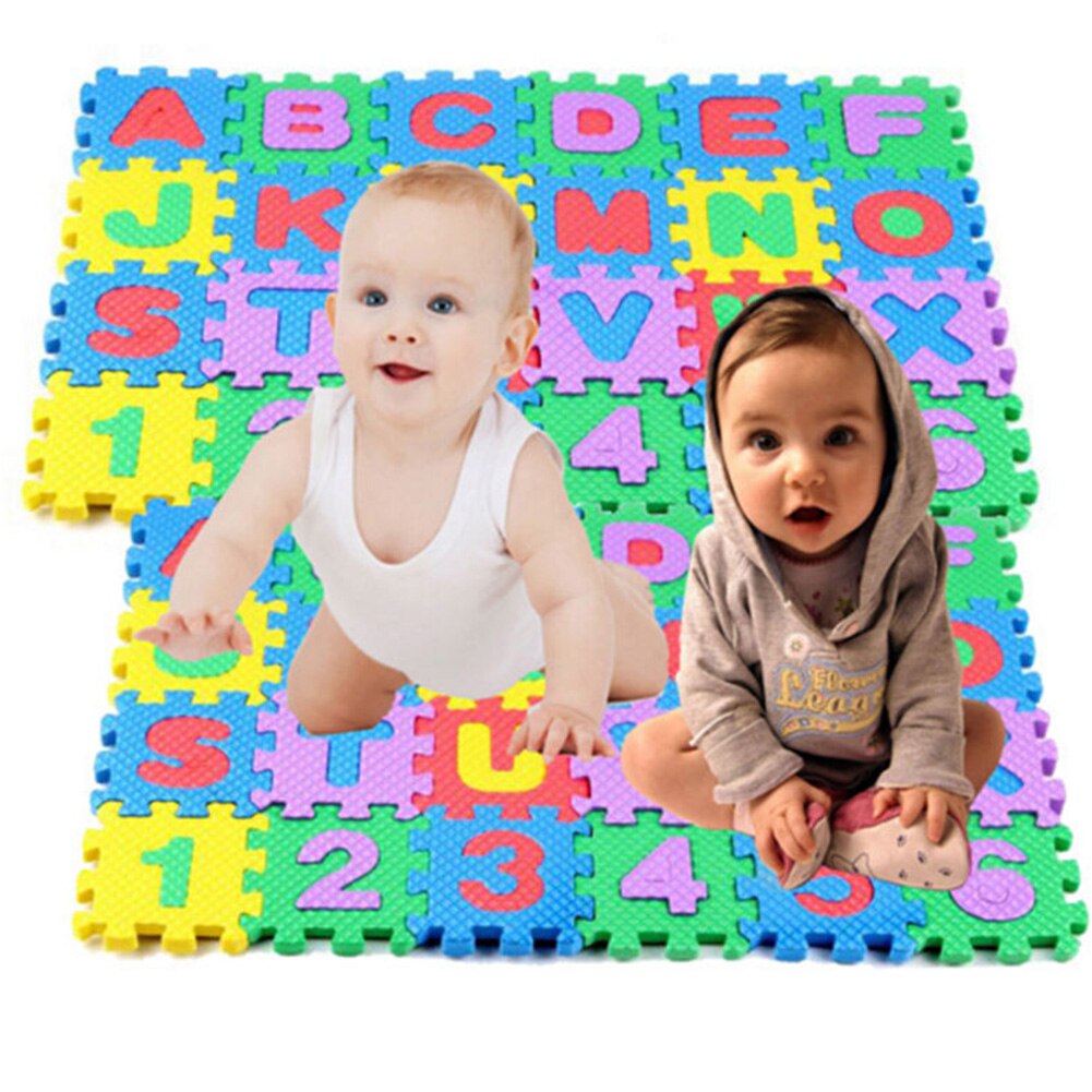 36 Pcs Baby Kids Alfabet Nummers Educatief Blokken Baby Kind Speelgoed Zacht Schuim Diy Jigsaw Tapijt Pad Play