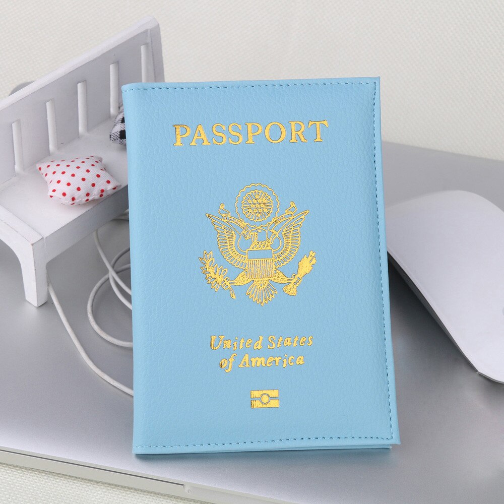 Travel Cute USA Passport Cover Women Pink USA Passport Holder American for Passports Girls Case Passport Wallet Pasaporte @: Sky Blue