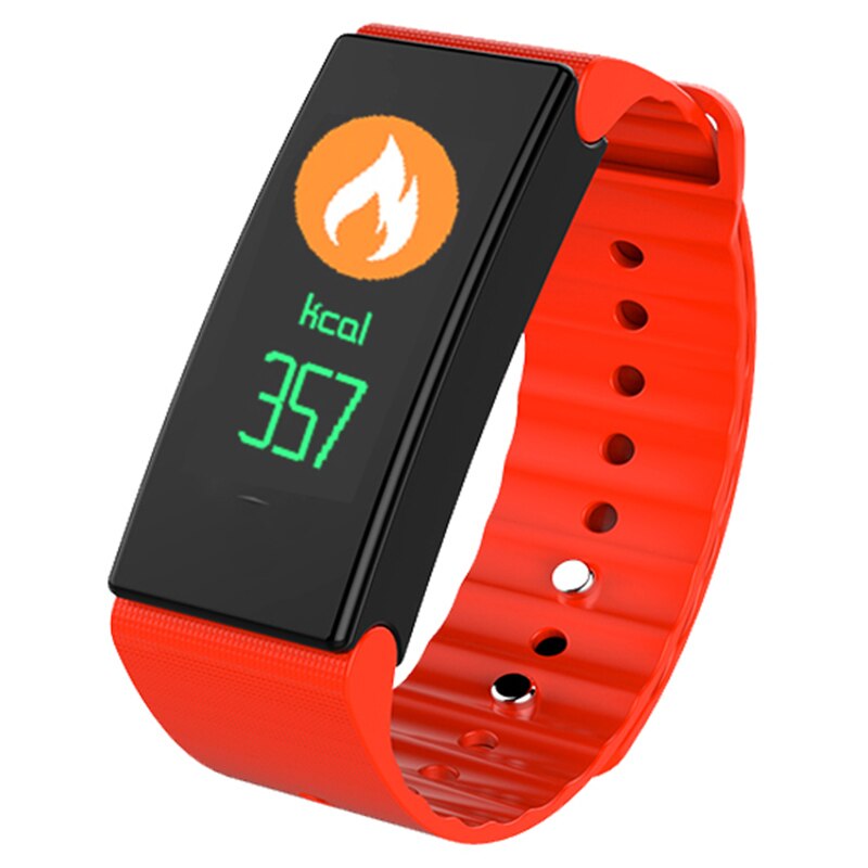 D1 bluetooth smart armband fitness tracker stegräknare aktivitetsmonitor band väckarklocka vibrationsarmband ios android telefon: Röd