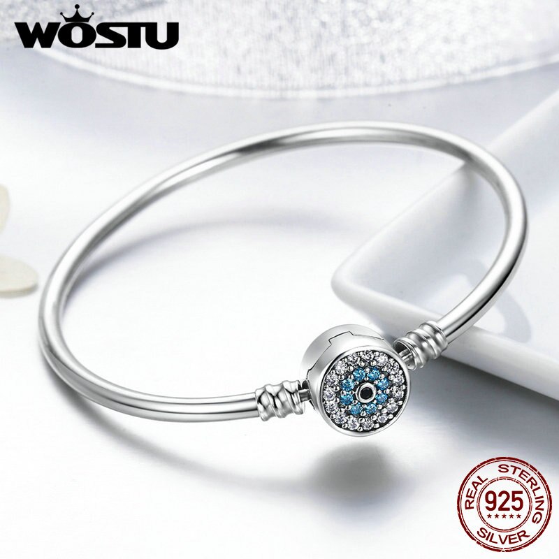 WOSTU 100% 925 Sterling Silver L&#39;occhio Del Samsara Del Braccialetto Per Le Donne Fit FAI DA TE Braccialetti Con Ciondoli Gioelleria Raffinata E Alla Moda FIB012