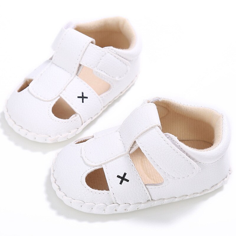 Sandalias Unisex para bebé niña Niño Zapatos de niño para sus primeros pasos suela de goma suave antideslizante azul sólido cuna primeros zapatos de andar para B