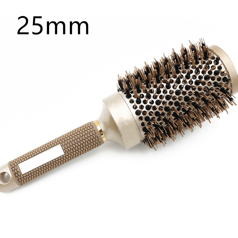 4 Maten Professionele Salon Styling Tools Ronde Haar Kam Kappers Curling Borstels Kam Keramische Ijzer Vat Kam 20 #826: 25mm