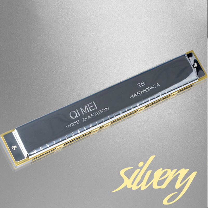 Armónica cromática de 28 agujeros, instrumento de viento de madera, C Key Slive, órgano bucal , trémolo portátil, Mini arpas,