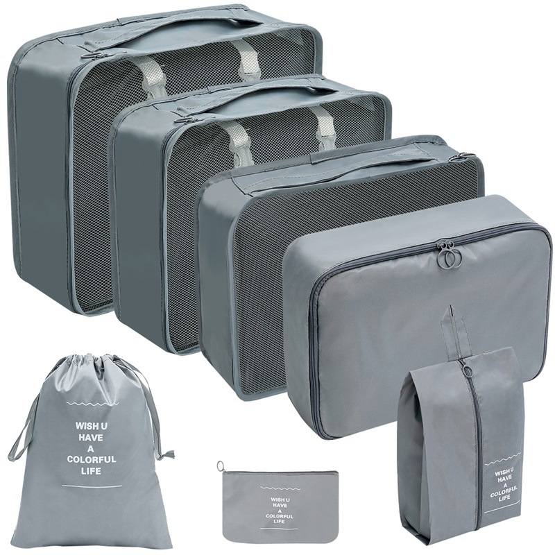 7/8/9/10 Pcs Set Reise Veranstalter Lagerung Taschen Koffer Verpackung Würfel Set Fällen Tragbare Gepäck Kleidung Schuh ordentlich Beutel Falten