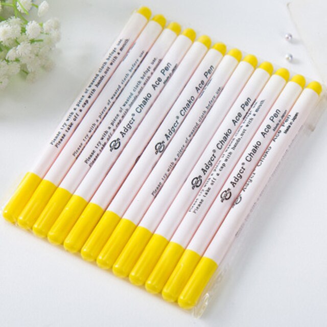 4pcs Stitch Markers Soluble Cross Stitch Water Erasable Pens Fabric Marking Pen DIY Fabric Marker Sewing Tools Cloth Accessories: 4pcs yellow