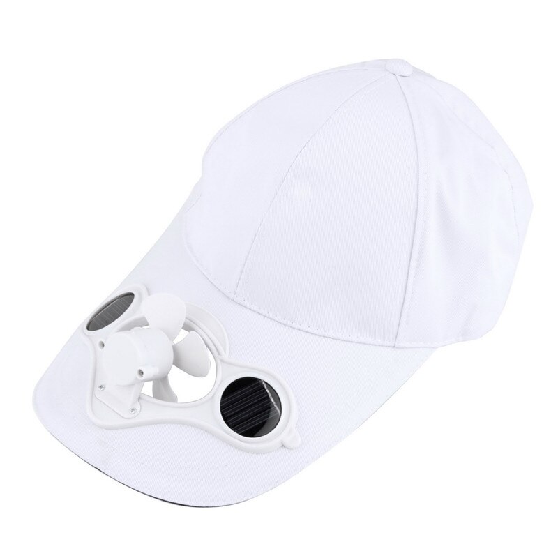 Summer Sport Outdoor Hat Cap with Solar Sun Power Cool Fan For Cycling four colors: white