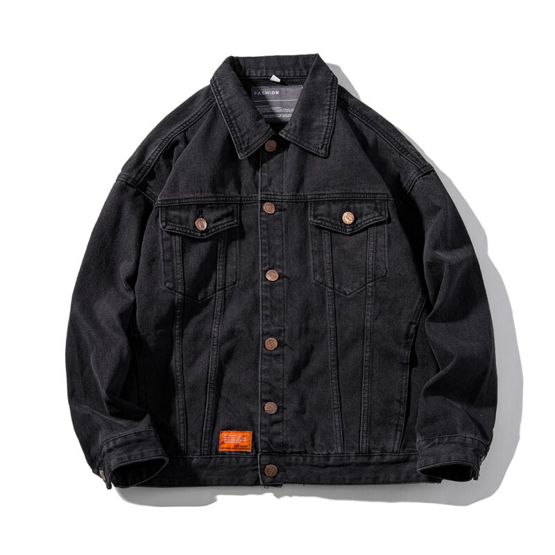Plus Size M-5XL Classic Men's Denim Jacket Autumn Simple Jacket Stretch Locomotive Hip Hop Casual Jacket Trend Denim Jacket