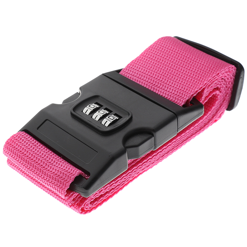 1pc Reisegepäck koffer sicheres Schloss langlebiger Nylon-Packgurt Gürtel Passworts chloss Schnallen riemen Gepäck gurt: Lila