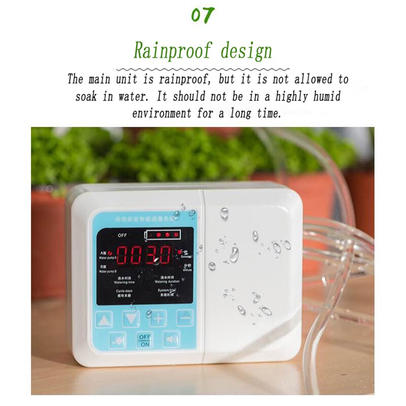 Upgraded Dual Pump Solar Automatic Electronic Watering Timer Garden Irrigation Controller Plant Watering System