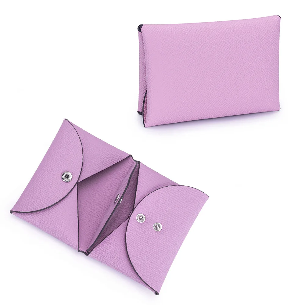 Mini Coin Purse Genuine Leather Small Coin Wallet Genuine Leather Hasp Coin Purse Pouch Change Holder Card Holder for Men Women: Pink
