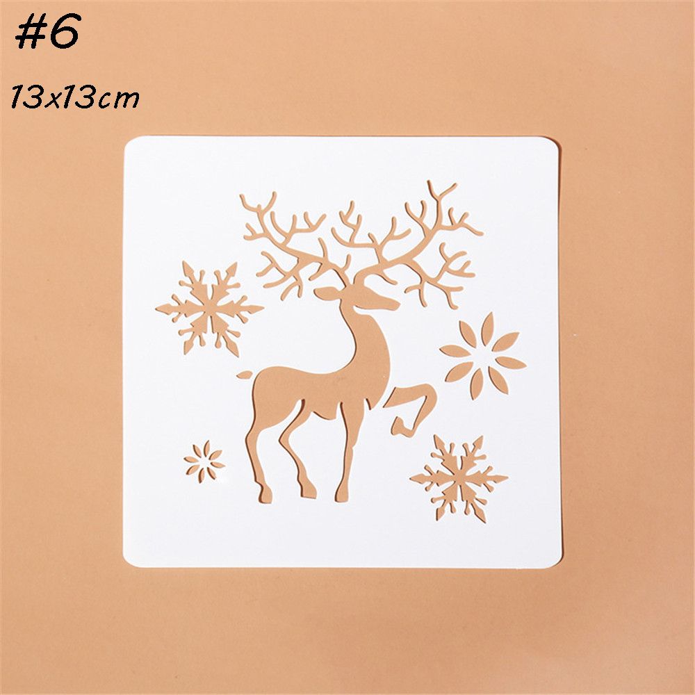 Plantillas huecas de Navidad para pintura de pared, álbum de sellos para estampado de álbum, tarjeta de papel en relieve decorativa, plantilla de flores: Marrón