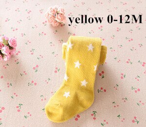 Dziewczynek rajstopy noworodka rajstopy dziecięce miękka bawełniana obcisłe pończochy dziecięce gwiazda niemowlę małe dziewczynki ubrania 2018: żółty 0 to 12M