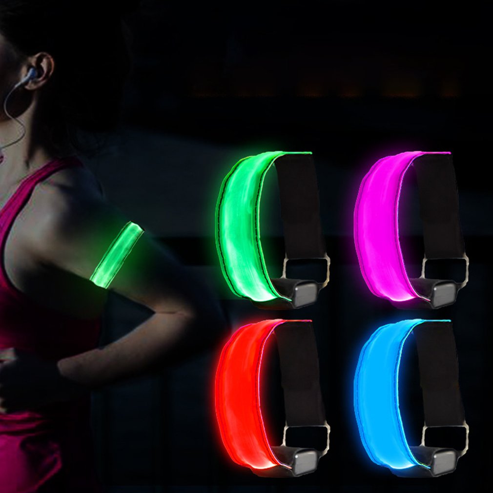 LED Arm Bands Lighting Bike LED Luminous Armband Safety Rechargeable Portable Sports Skating Party Armband Lamp Arm Belt
