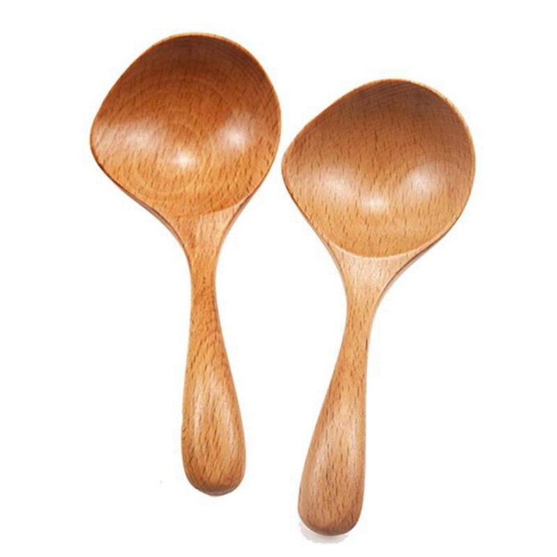 Cucharón de madera para sopa, cuchara grande con mango largo, 2 piezas, utensilios de cocina