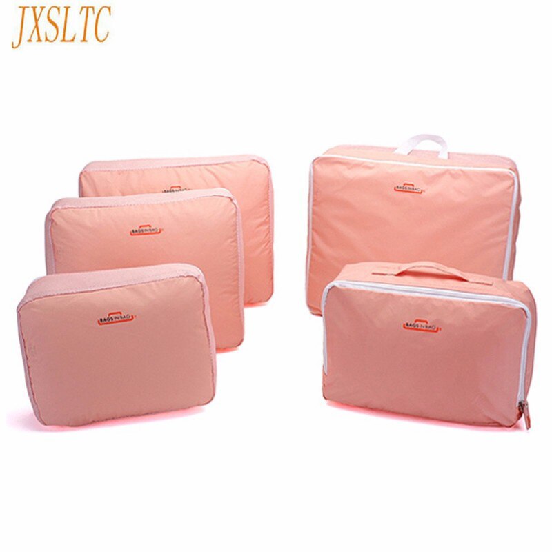 JXSLTC 5 pièces/ensemble de Oxford tissu voyage maille sac organisateur de bagages emballage Cube organisateur sacs de voyage