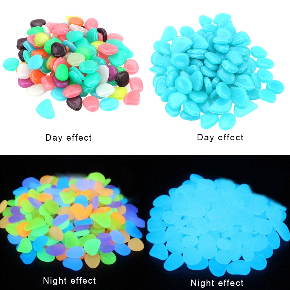 100 Stks/pak Tuin Steentjes Lichtgevende Stenen Kunstmatige Glowing Stones Rock Glow In The Dark Voor Loopbrug Aquarium Tuin Yard