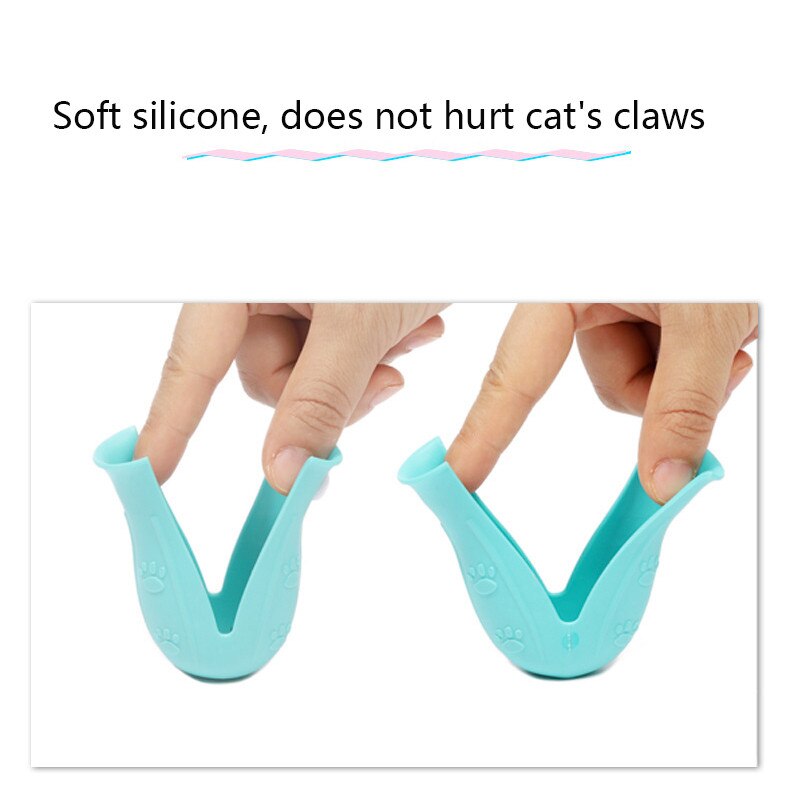 Couvre-pieds en Silicone anti-rayures et morsures pour chat, chaussures de bain pour animaux de compagnie