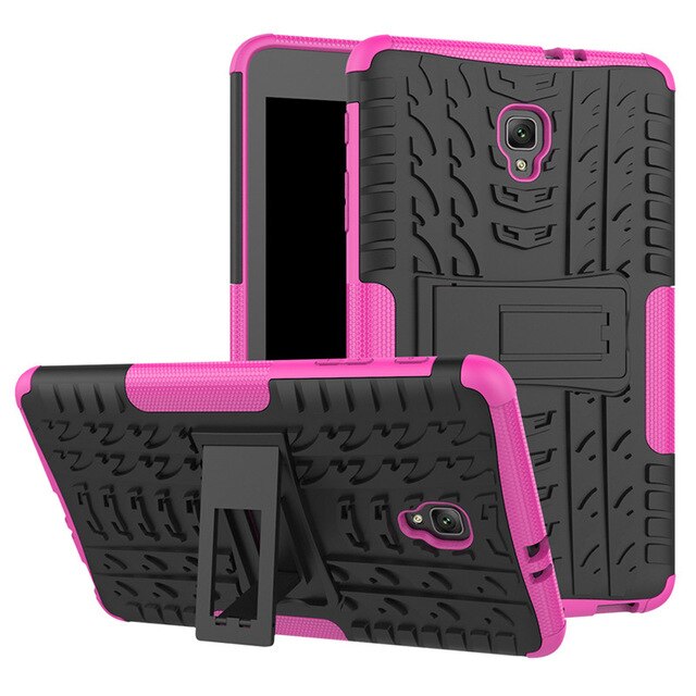 Heavy Duty 2 in1 Hybrid Anti-knock Rugged Durable Shockproof Case For Samsung Galaxy Tab A 8.0 T380 T385 case+film+pen: rose