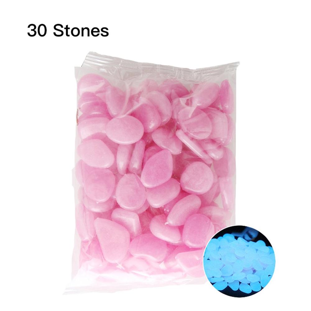 30 Pcs Glow in the Dark Garden Pebbles Glow Stones Rocks for Walkways Garden Path Patio Lawn Garden Yard Decor Luminous stones: Silver