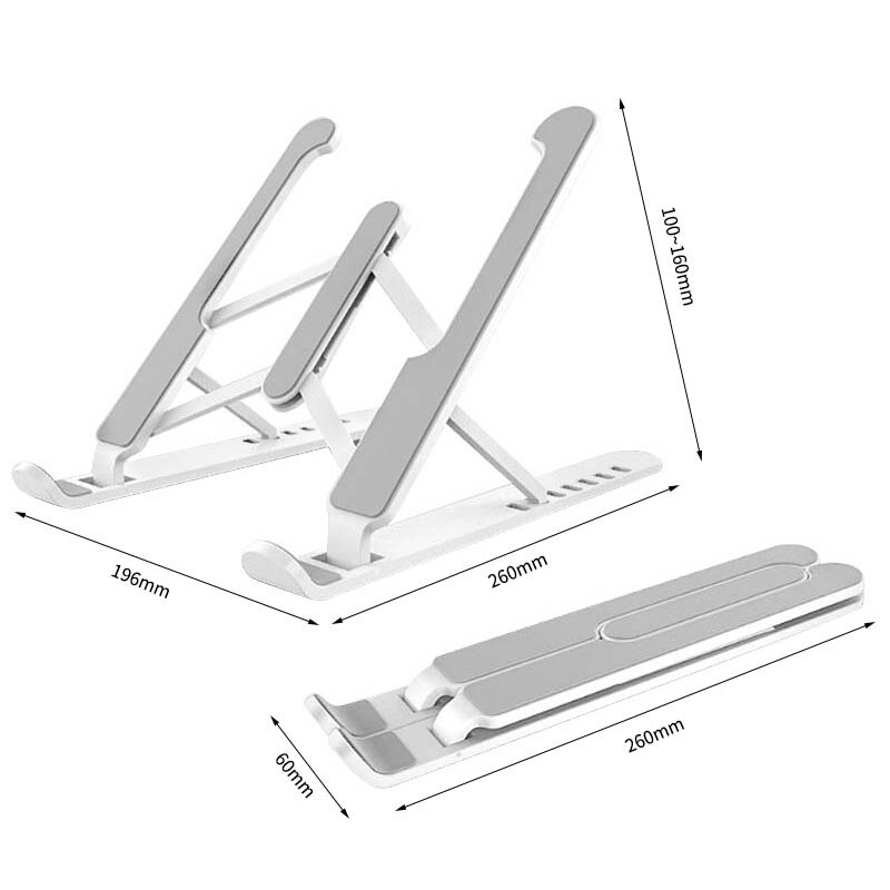 Laptop Cooler Holder for MacBook Air Pro Notebook Laptop Tablet Desk Mount Bracket Foldable Portable Bottom Side Cooling Stand