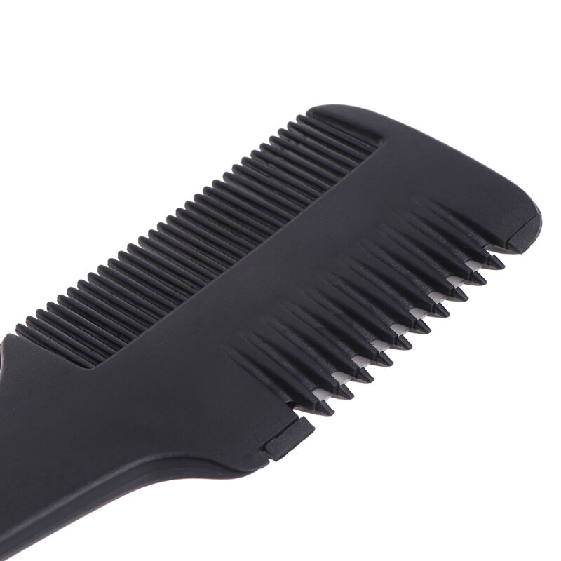 Hair Razor Comb Black Handle Cutting Thinning Home DIY Trimmer Inside Blades K1MA