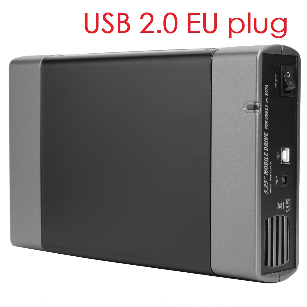 Adattatore per scatola custodia per unità ottica esterna SATA USB 2.0/USB 3.0 da 5,25 pollici per Windows 7 per PC Mac: Black