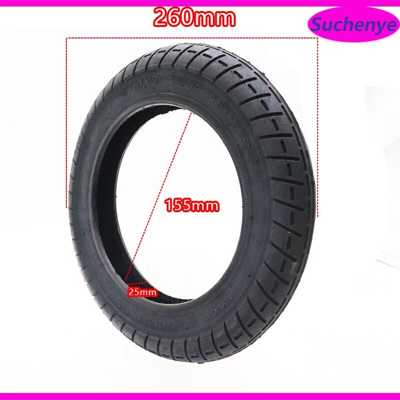 Neumático de inflado para patinete eléctrico Xiaomi M365 Pro, piezas modificadas, 10 pulgadas, 10x2, exterior e interior