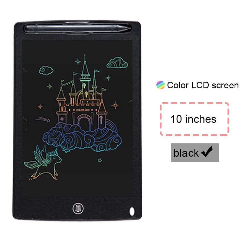 PINZHENG Drawing Tablet 10" 12'' LCD Writing Tablet Electronics Graphic Board Drawing Pad Ultra Thin Portable Hand Writing: Black 10 inch
