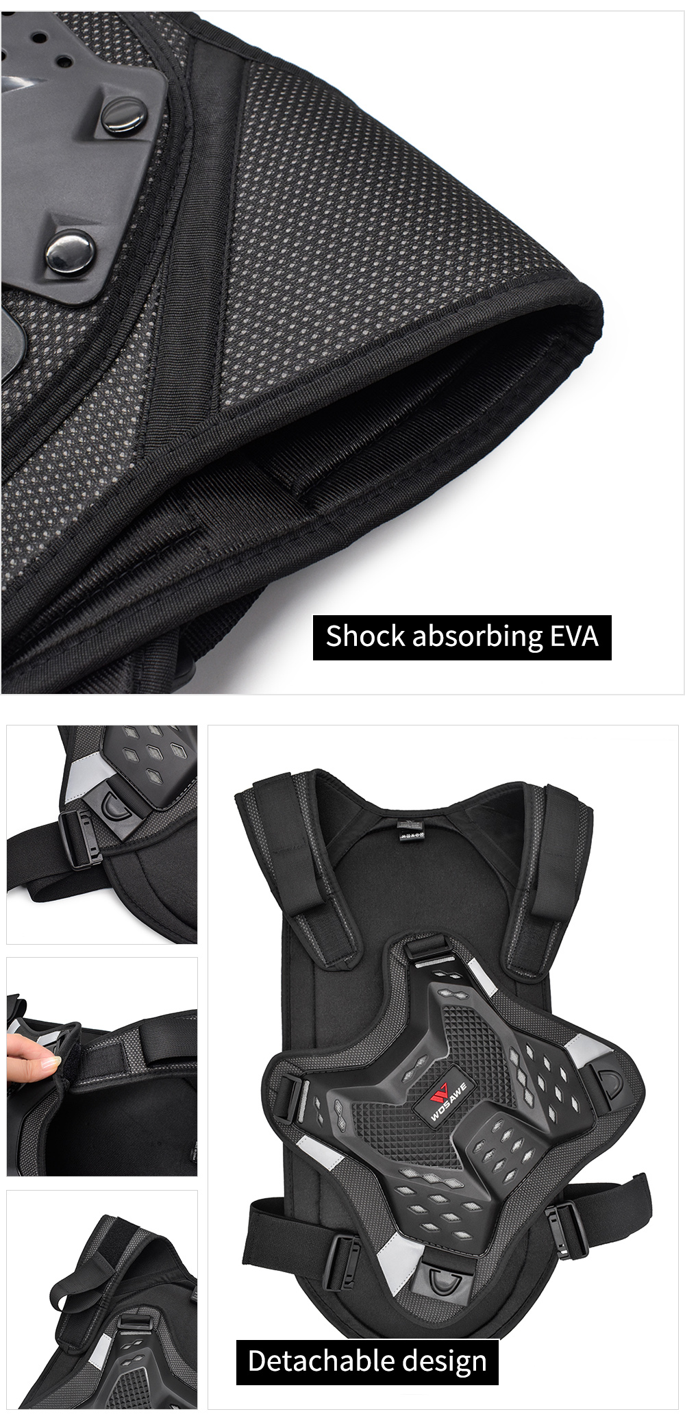 WOSAWE Motocross Back Protector Cycling Skateboard Snowboard Ski Racing Body Spine Chest Protection MTB Motorcycle Armor Jacket