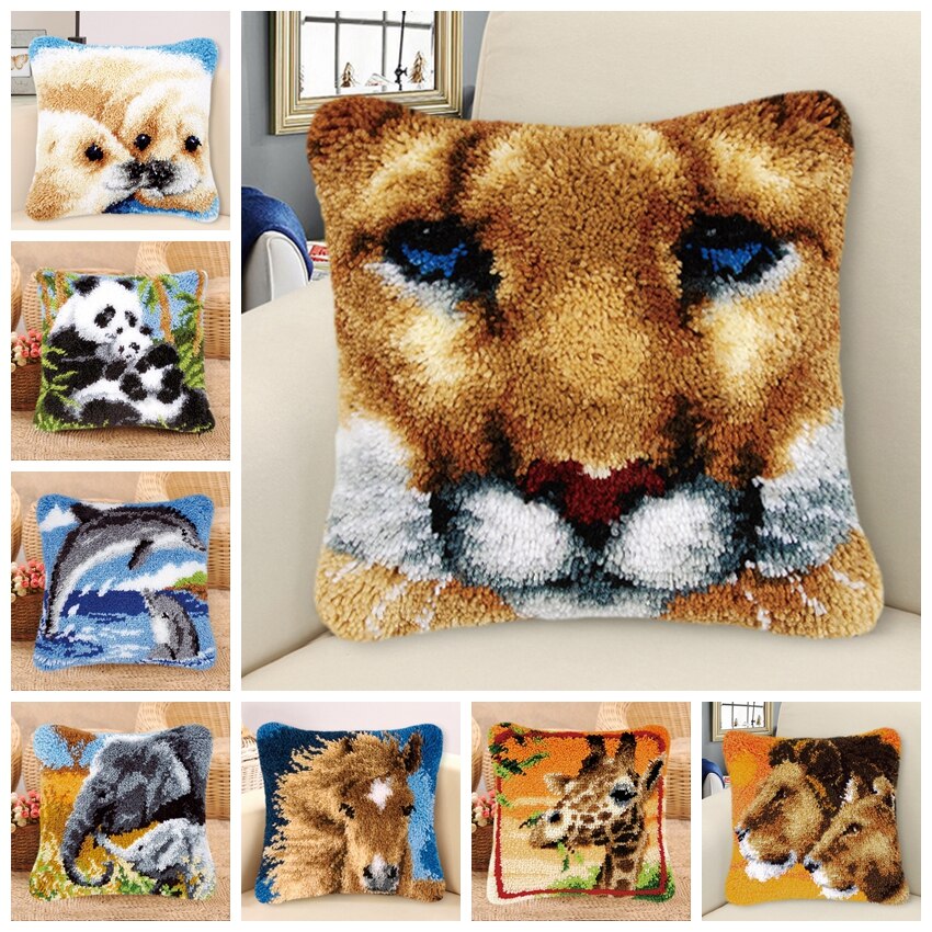 Do It Yourself Latch Hook Kits Diy Smyrna Birthday Knooppakket Latch Hook Pillow Cross Pillows Embroidery Pillows