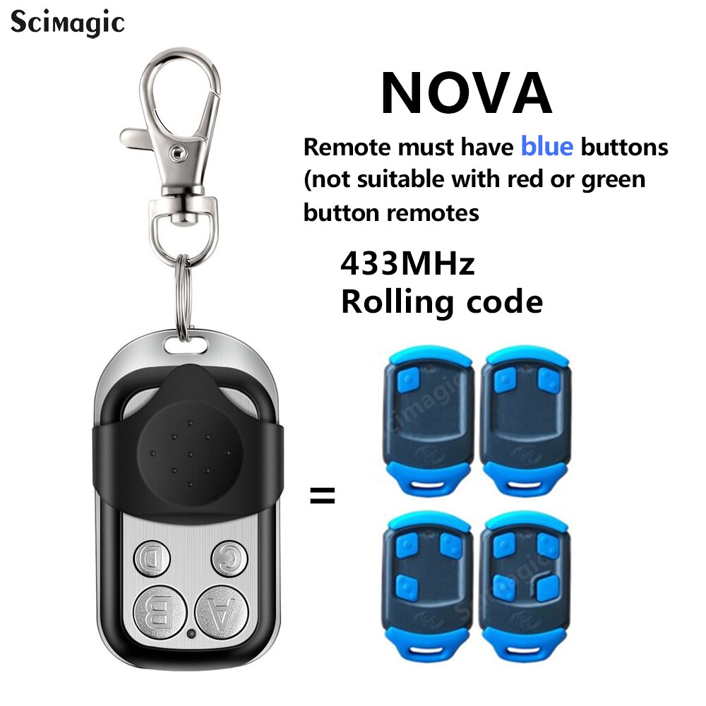 Centsys/Centurion NOVA Blue Garage Opener Remote Clone 433.92mhz Rolling Code Transmitter Gate Remote Control