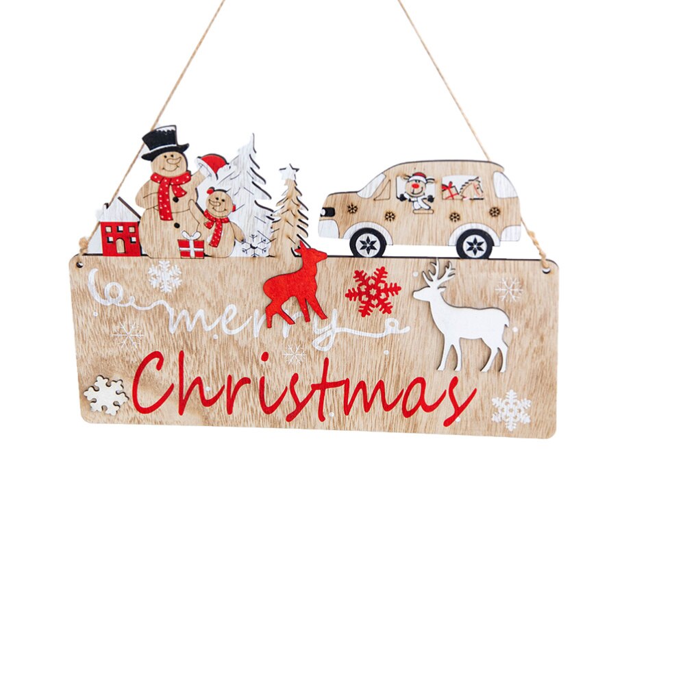 Kerst Deur Opknoping Versiering Welkom Deur Opknoping Hanger Kerst Engel Deur Decor-Sneeuwpop Auto