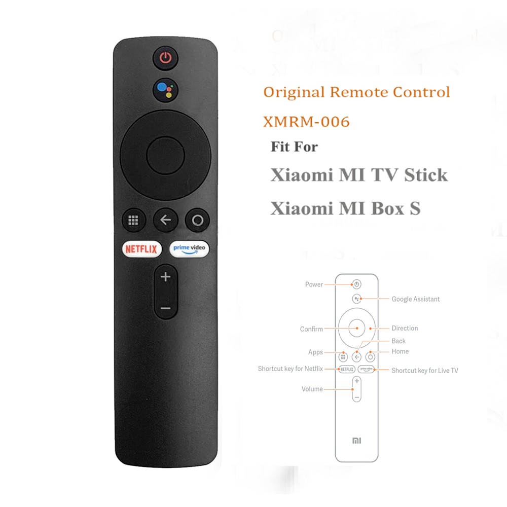 Xmrm -006 fjärrkontroll för xiaomi mi box s mi smart tv stick mdz -22- ab mdz -24- aa bluetooth röst google assistant