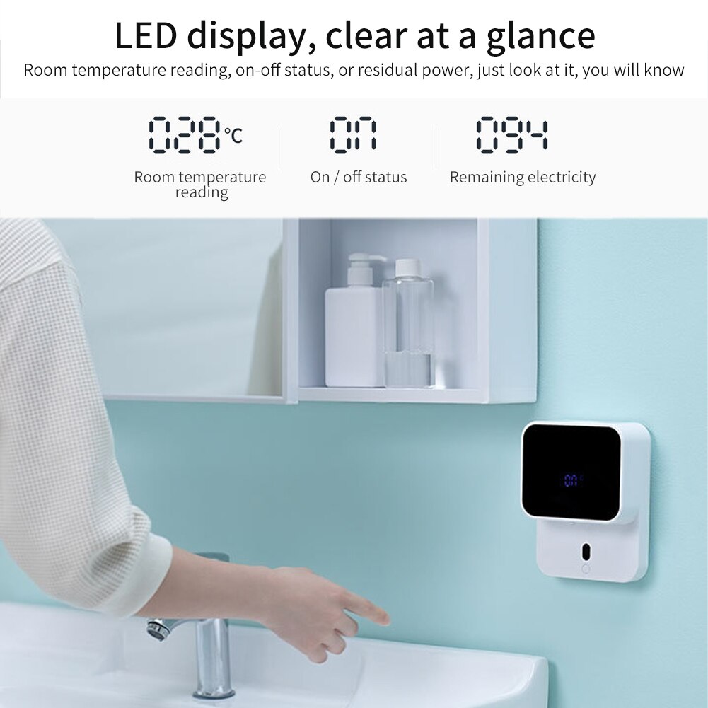 Hand Wash IR Sensor Wall Mounted Handsfree Bathroom Kitchen Touchless Automatic 280ml Rechargeable Soap Dispenser Sensitive