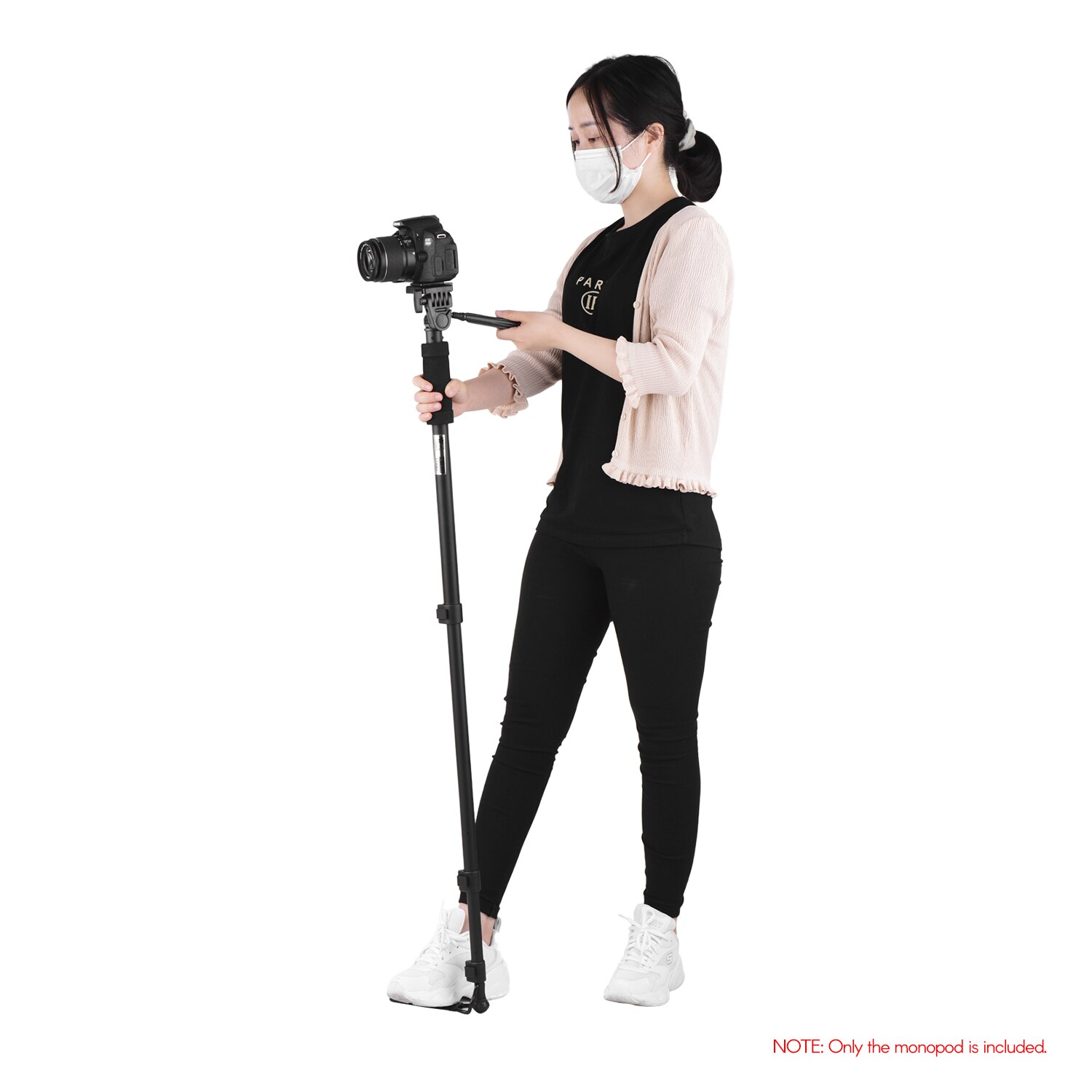 Portable Extendable Camera Monopod Stick Unipod Stand 4-Section 182cm/71in 360° Horizontal 90° Foldable Longitudinal Rotatable