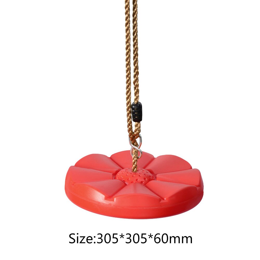 Swing Rope Seat Garden Toys Swings Kids Swing Disc Swing Outdoor Plastic Hanging Climbing Ropes Petal Swings: Red