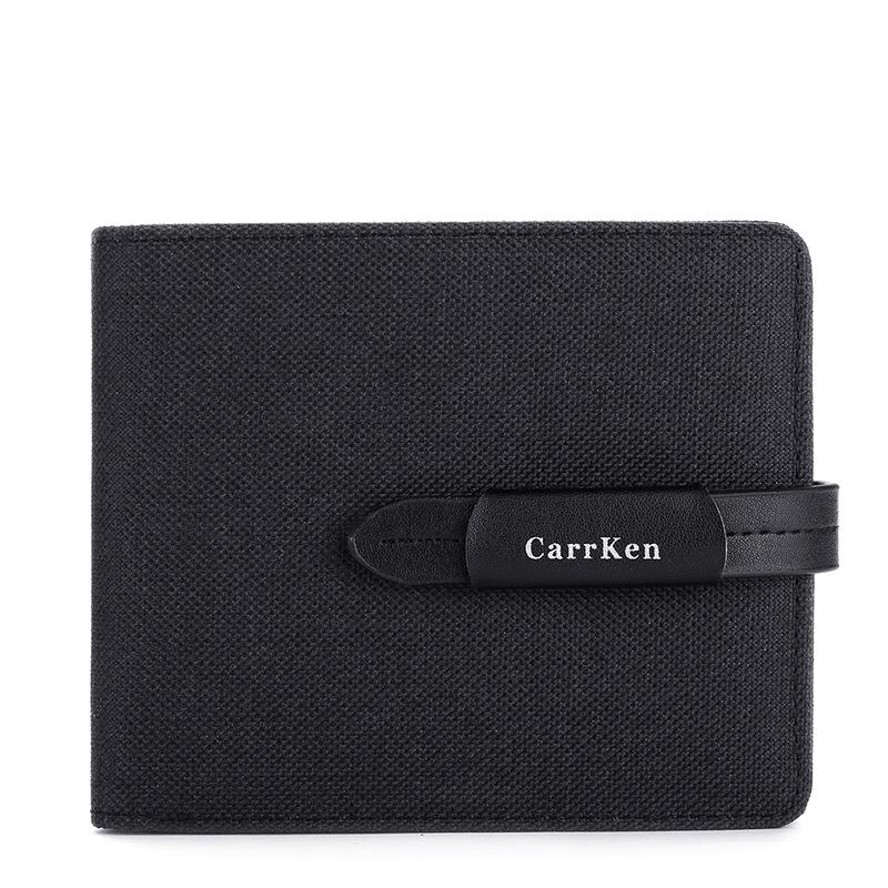 Men Wallets Small Wallet Men Coin Bag drawstring Short Male Wallet oxford fabric Card Holder Purse billetera hombre: Black