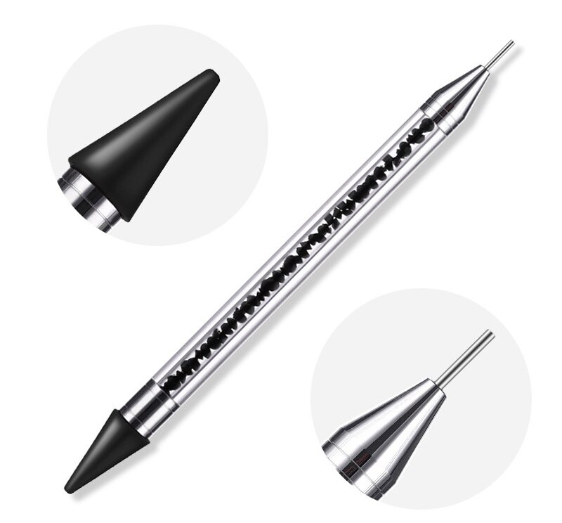 1pc Double extrémités Nail Art stylo à pointiller strass Stud Picker cire crayon cristal perles ongles conseils décoration manucure outil