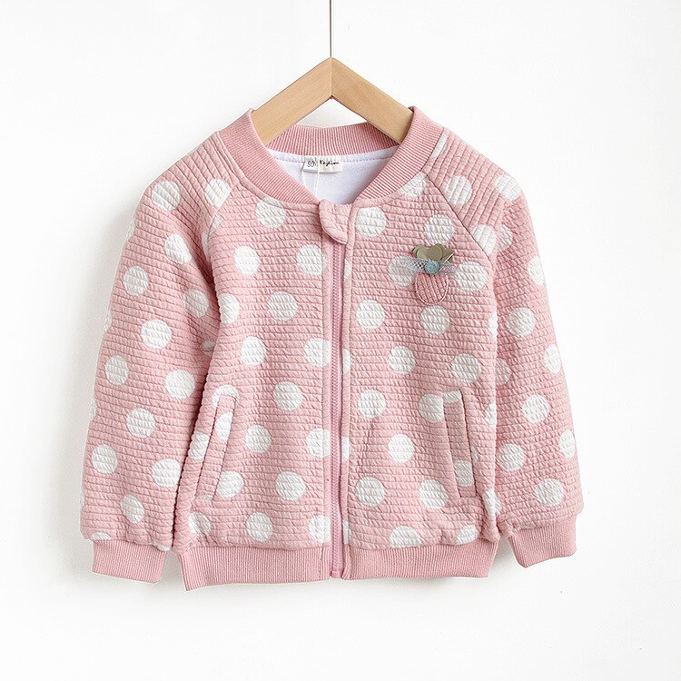 Menina roupas de bebê das crianças outono/inverno casaco doce-colorido menina cardigan algodão superior bebê criança longo-mangas compridas jaqueta: Rosa / 12 m