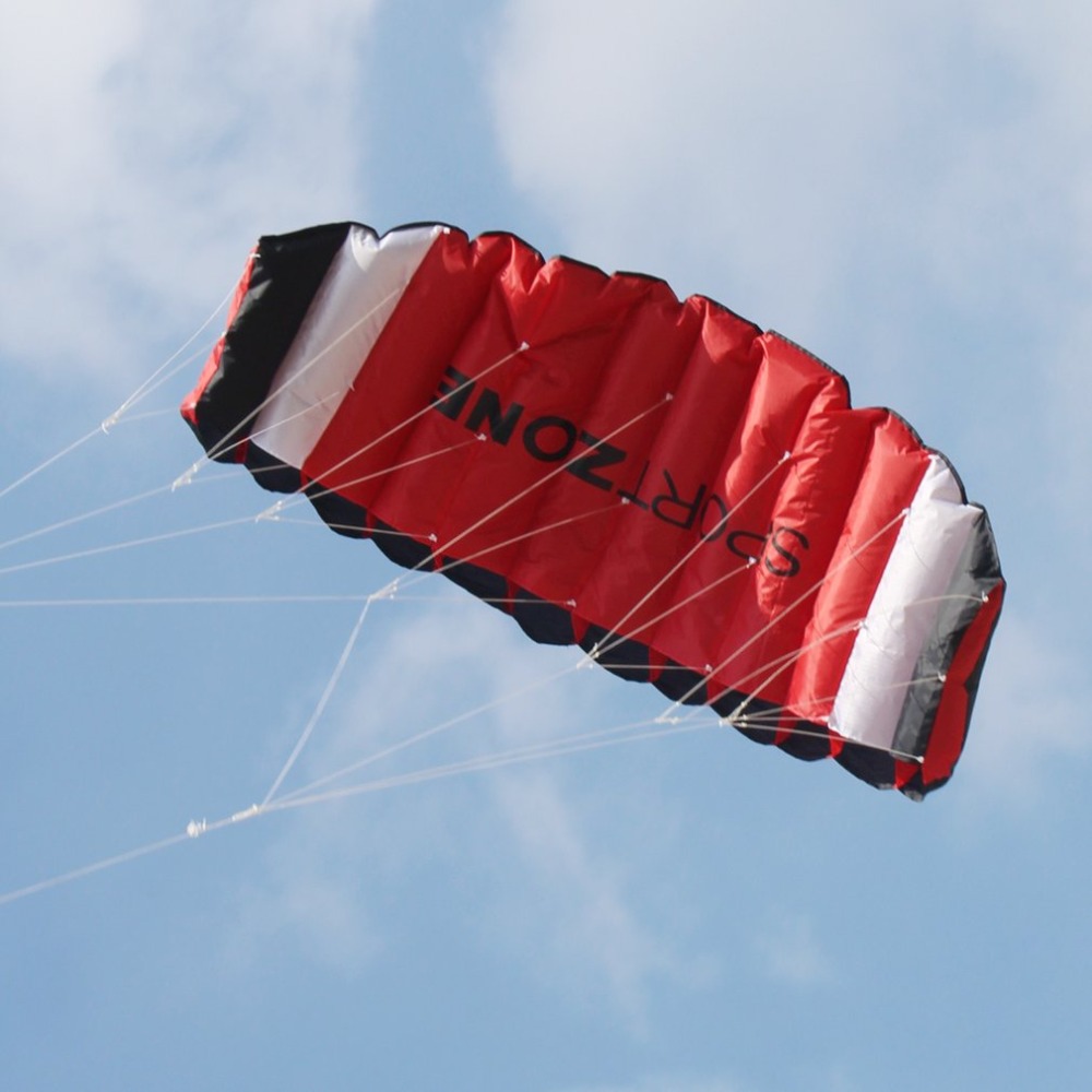 1.8 M Dual Line Parachute Stunt Kite Outdoor Fun Fly Met Vliegende Tool Parafoil Kite Outdoor Beach Fun Sport Goede flying Kite Speelgoed