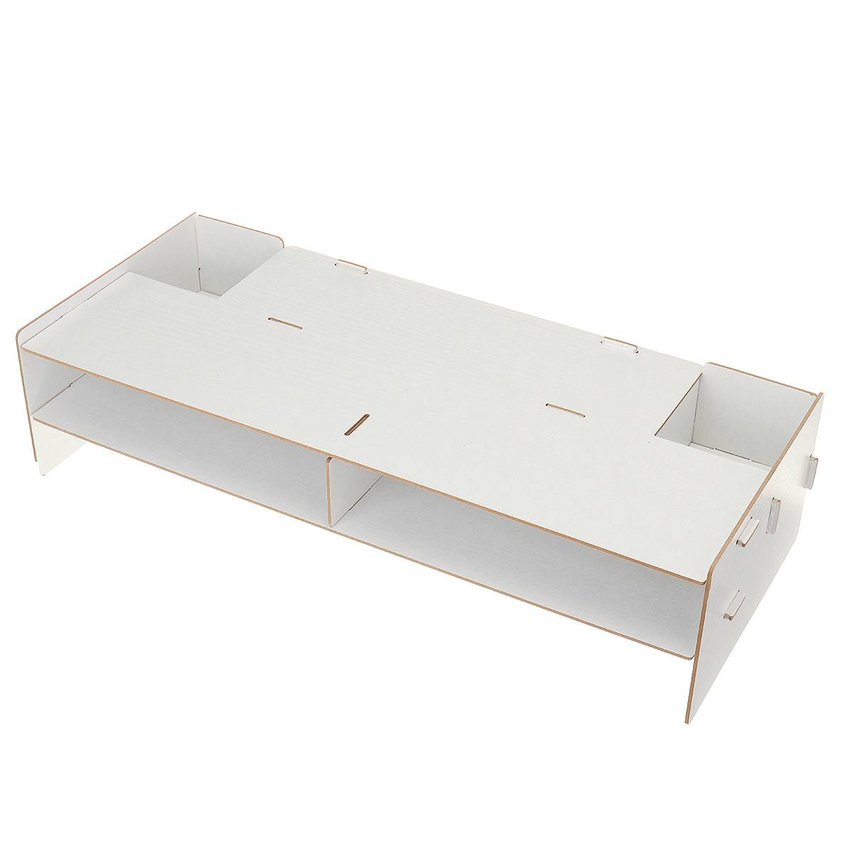 Supporto per TV in legno supporto per Monitor a LED LCD supporto per schermo del Computer per Computer portatile Kit TV forniture per scrivania Organizer cartella per File rack: WHITE