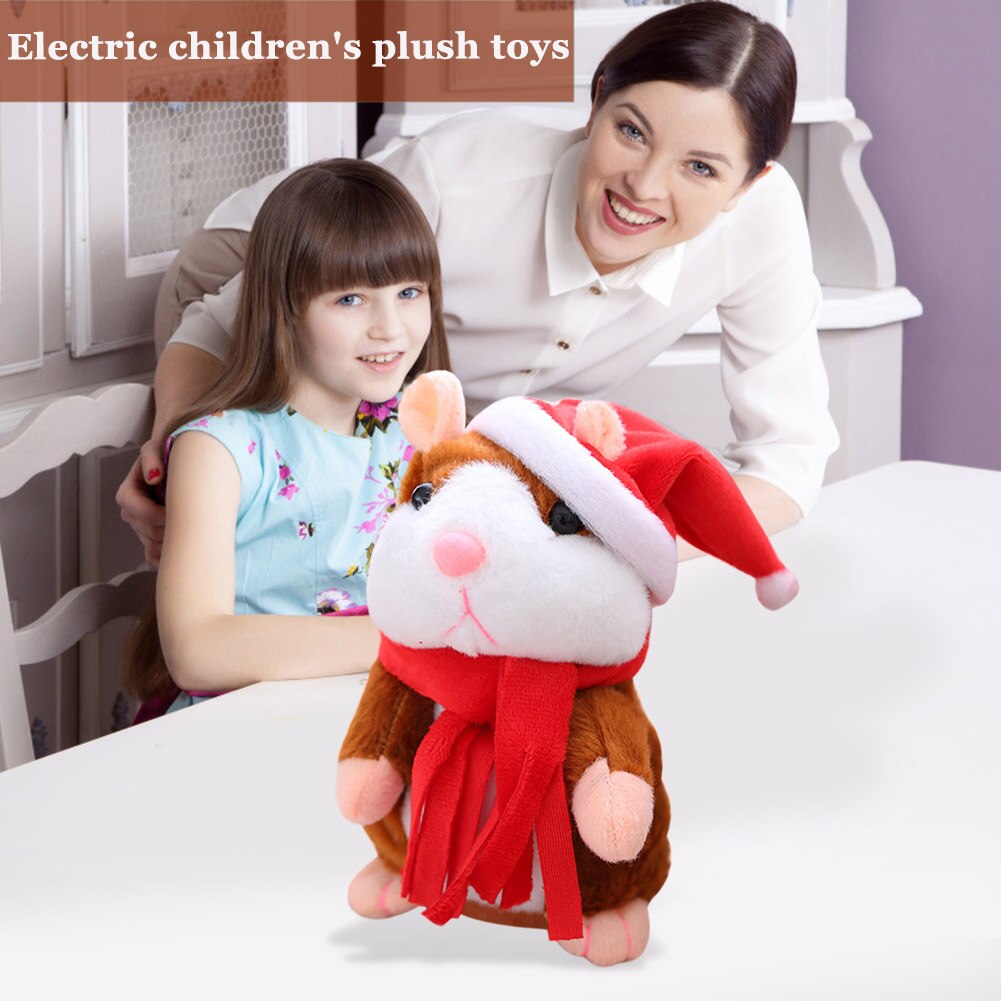 Juleoptagelse elektrisk hamster taler taler nikkende mus legetøj fødselsdag for børn børn