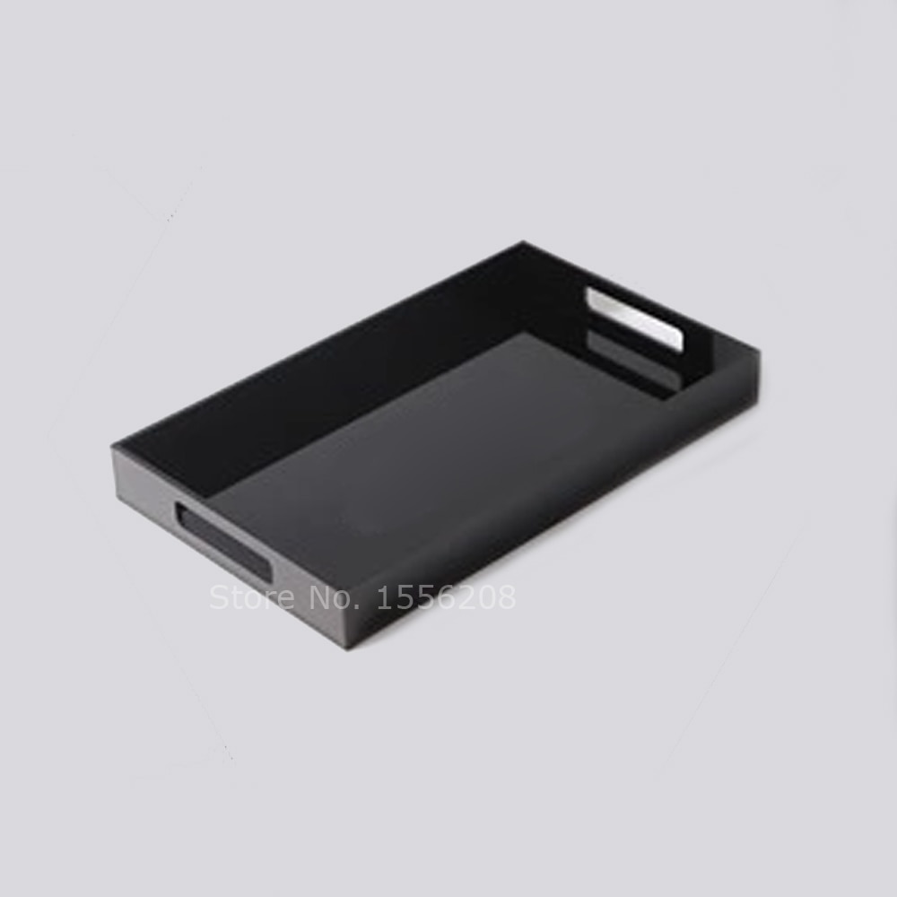 Bandeja multiusos rectangular de acrílico Lucite para servir pan, 11,42 pulgadas x 8,27 pulgadas x 1,65 pulgadas