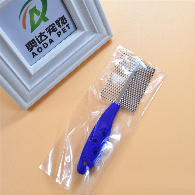 Footprints Anti-slip Handle Pet Comb Stainless Steel Dog Row Comb Toy Flat Teeth Cat Beauty Comb Supplies Pet Toy