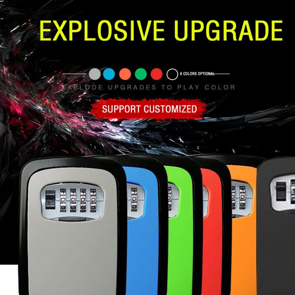 Home Password Key Box Mechanical Password Key Box Wall-Mounted Housekeeper Metal Key Box Wall-Mounted Key Box